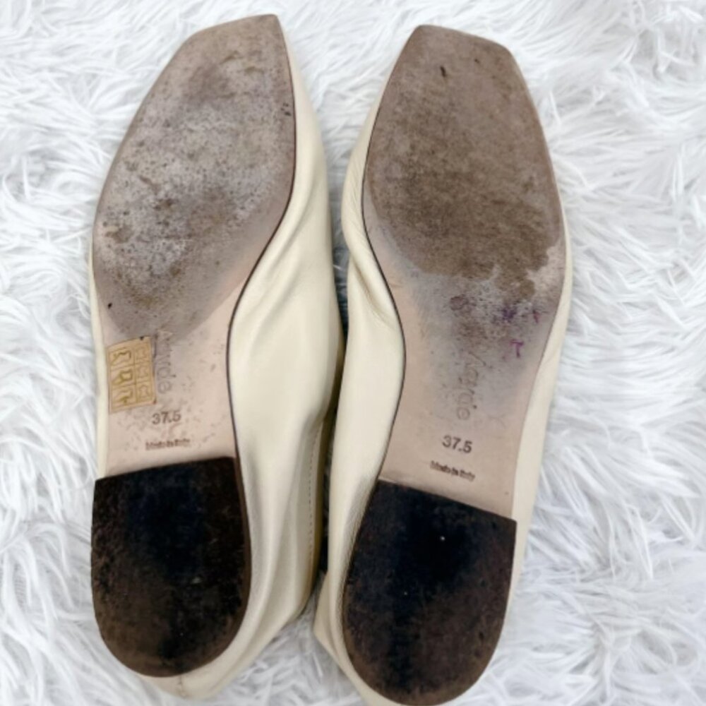 Aeyde 'Uma' Off-White Cream Leather Ballet Flats - Picture 7 of 10